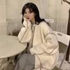 Cardigan de Tricô Versátil para Exportação Japonesa e Coreana 2025 Primavera & Outono Nova Moda Casual Solto Estilo Preguiçoso Jaqueta Suéter para Mulheres