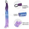 Perucas Trançadas Estilo Europeu e Americano para Mulheres, Cabelo Longo, Tranças Pequenas Coloridas, Cor Degradê, Dreadlocks de Três Fios, Rabo de Cavalo