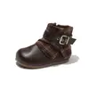 Botas para Niñas 2026 Otoño/Invierno Nuevo Estilo Más Terciopelo Botas Martin Botines Cortos Cuadros Versátiles Botas de Moda Elegantes Botas de Cuero Modernas