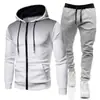 Conjunto con Cremallera Estampado de Lunares, Sudadera con Capucha Deportiva Unisex Forrada de Polar y Pantalones de Chándal para Otoño e Invierno, Conjunto Deportivo para Hombre