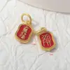 Tendencia Nacional~Colgante Amuleto Tai Sui Chapado en Oro Linda Sirena Pez Dorado Pulsera DIY Collar Accesorio Decoración