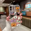 Funda transparente para teléfono de Halloween, colección original nueva, calabaza, gato negro, murciélago, fantasma, funda suave estilo caricatura divertida