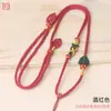 Lanyard Nudo en Forma de Hoja Colgante de Ágata Jade DIY Cuerda Colgante Ajustable Cuerda Colgante Tejida a Mano Pura al por Mayor