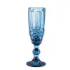 Taça de Champanhe de Vidro Espesso Estilo Europeu Vintage Taça de Vinho Tinto com Relevo Doméstica Taça Criativa para Suco de Frutas Taça Colorida para Bebidas Geladas Chá com Leite