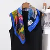 Pañuelo Cuadrado de Algodón Estilo Pintura al Óleo con Estampado de Arte Vintage, Pañuelo de Seda Decorativo Suave y Versátil, Nuevo Pañuelo de Cuello de Moda para Mujer