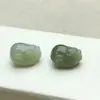 Suministro Directo de Colgantes Pixiu de Jade Natural Qinghai Hetian para Collares Hechos a Mano DIY, Colgantes Pixiu Tridimensionales con Agujero, Venta al por Mayor