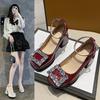 Sapatos Mary Jane Estilo Francês para Mulheres, Design de Nicho, Saltos Grossos Elegantes, Novo Modelo 2026, Bico Quadrado, Sapatos de Salto Alto de Solado Grosso, Sapatos de Casamento