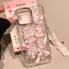 Ins Lindo Leopardo KT Gato melodía para Apple 16promax Funda para Teléfono Móvil iPhone15 Diamante Flash 14/13