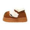 Chinelos femininos de inverno 2026, novo estilo, para casa, com sola grossa, que aumentam a altura, quentes, de pelúcia e antiderrapantes, com calcanhar fechado