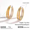 Pendientes Myya de Acero Inoxidable y Acero de Titanio Transfronterizos Europeos y Americanos Pendientes Geométricos Circulares de Combinación de Colores Joyería de Oreja Elegante y Simple