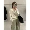 Suéter Tricô de Lã Mmc para Mulheres Guangzhou Shisanxing 2026 Primavera Novo Estilo Coreano Ombro a Ombro Manga Longa Camisa Base