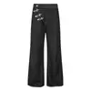Pantalones Acampanados de Mezclilla Color Original para Hombre, Marca de Moda High Street Vibe, Hebilla de Avión de Metal, Diseño de Bragueta Diagonal, Pantalones Largos Únicos