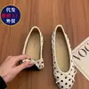 Zapatos retro estilo francés de lunares Mary Jane para mujer, bailarinas con punta cuadrada y lazo, versátiles para ir al trabajo, zapatos de suela blanda