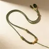 Colar Pingente Cordão Trançado à Mão DIY Fio Dourado Estilo Chinês Fio para Pendurar Jade Fivela de Segurança Pixiu Atacado