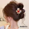 Pinza para el Cabello Grande Color Café Estilo Coreano para Cabello Grueso, Pinza de Tiburón Completa para la Parte Posterior de la Cabeza, Pinza de Lujo de Alta Gama al por Mayor