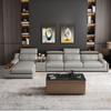 Sofá de cuero moderno y sencillo, conjunto completo de muebles de piel de vaca de primera calidad, sala de estar, apartamento grande y pequeño, sofá de cuero