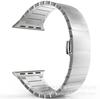Adecuado para Apple Iwatch11 Generación 10/987Se Nueva Hebilla Mariposa Correa de Reloj Metálica de Acero Inoxidable de un Eslabón Bambú