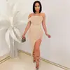 X5046 Vestido de Noche Transfronterizo Amazon Aliexpress Europeo y Americano con Pedrería, Malla, Sin Tirantes, Irregular para Mujer