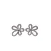 Aretes de moda con flor de circonita microincrustada Accesorios para pendientes de perla en blanco DIY Accesorios hechos a mano Pendientes Venta al por mayor transfronteriza