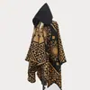 Cachecol/Xale Étnico Retrô Outono/Inverno para Senhoras, Manto Quente com Fenda para Senhoras, Manto de Moda de Rua para Passarela
