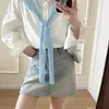 Nuevo Chal de Seda de Hielo Tejido para Verano, Chaleco Delgado Hueco de Cintura Pequeña, Camisa para Aire Acondicionado, Ropa de Protección Solar, Chal Pequeño, Versión Coreana