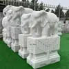 Escultura em Pedra de Mármore Branco, um Par de Batentes de Porta, Tambores de Pedra, Enfeites de Elefante em Pedra para Entrada de Casa ou Villa