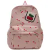 Ensino Médio Estudante de Faculdade Bolsa Escolar Feminina Estilo Coreano Ins Simples Fofo Estilo Campus Bolsa Casual Mochila Cereja Morango