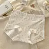 Calzoncillos tipo bóxer de algodón puro 10A antibacterianos en la entrepierna, amigables con la piel, que se ajustan a la cadera para niñas, estilo fino para todas las estaciones con entrepierna extendida de algodón completo