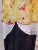 Novo Colete Floral Elegante Estilo Chinês com Gola Alta para Mães, Nova Moda Primavera Versátil Conjunto de Duas Peças: Colete Solto e Camada Base