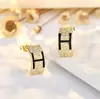 Brincos de Prata Esterlina S925 com Pino H Letra Brincos de Nicho Alto Padrão Luxo Leve Joias Item Quente de Transmissão ao Vivo Transfronteiriça 14K