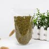 Bolsa de hueso transparente autoportante con cremallera, bolsa de plástico sellada para alimentos secos, bolsa de embalaje autosellada transparente, venta al por mayor