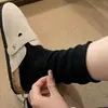 Otoño e Invierno Nuevo Dulce Casual Versátil Calcetines Holgados de Punto para Mujer Estilo Universitario Japonés Calcetines a Media Pantorrilla Calcetines de Color Sólido Blanco y Negro