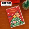Capa Plástica de Natal Desenho Animado Fofo Caderno com Pauta A7 Recompensa de Natal para Estudante Papelaria Caderno de Presente Pequeno