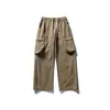 Pantalones de Trabajo Resistentes de Color Sólido con Múltiples Bolsillos Estilo Retro Americano Nanxia para Hombre, Nuevos Pantalones Casuales Rectos Sueltos de Otoño