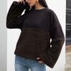 Suéter de terciopelo de doble cara engrosado de otoño para comercio exterior, ropa de mujer, callejero europeo y americano, costuras simples, holgado, cálido, top de abrigo