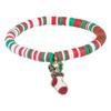 Mais Vendido Europeu e Americano Novo Vermelho, Verde e Branco Argila Polímerica Liga Letras Natal Enfeites de Mão Pendente Papai Noel Pulseira de Natal