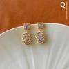 Explosiones Transfronterizas Geométricos Super Flash Óvalo Zircon Aretes Franceses de Alta Gama Elegantes Aretes Moda Simple Estilo de Lujo Ligero