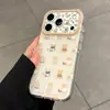 Funda linda de oso para teléfono Adecuada para Apple 16Promax Iphone17 Nicho 14 Doble Capa 13 Estuche Duro 12/11