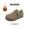 Zapatos Mula Augu Shiden de Suela Gruesa Forrados de Lana para Mujer Otoño e Invierno 2026 Nuevos Zapatos Planos Casuales Zapatos Peludos sin Cordones