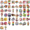 50 Hojas Caricatura Dopamina Comida Pegatinas Coloridas Decoración Diario DIY Teléfono Guitarra Nuevo PVC Impermeable Pegatinas