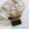 Bolso Cilíndrico de Acrílico 2025 Moda Europea y Americana Charol Brillante Bolso de Hombro Ins para Mujer Bolso de Mano con Cadena Gruesa