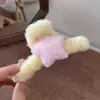 Novo Presilha de Pelúcia Quadrada para Cabelo Outono e Inverno Presilha de Cabelo Versátil Fofa de Tubarão Faixa de Cabelo para Parte de Trás da Cabeça Feminina