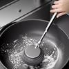 Nova escova de pote de aço inoxidável cozinha especial lavagem de panela bola de arame de aço escova cabo longo escova de limpeza de louça escova escova artefato de panela