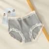 Serie A Crema Algodón para Bebé algodón suave sensación de nube ropa interior de algodón malla hueca algodón Braguitas para Mujer borde de encaje