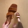 Chanclas Tejidas de Punta Abierta Estilo Vacaciones Retro en la Playa Francesas para Mujer, Sandalias Romanas de Tacón Grueso de Punta Abierta para Uso al Aire Libre en Verano