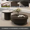 Mesa de Centro Redonda Grande e Pequena em Ardósia de Luxo Leve Italiano Combinação Moderna Simples Apartamento Pequeno Sala de Estar Minimalista Casa Mesa de Centro de Madeira Maciça