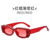 Novos óculos de sol quadrados com diamantes personalizados, armação pequena, óculos de sol femininos para fotos de rua, óculos de sol de moda europeia e americana transfronteiriços