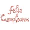 Balão de alumínio com letras de feliz aniversário em espanhol siamês de 16 polegadas transfronteiriço Balão de aniversário em letras minúsculas em espanhol