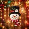 Colgante de puerta de madera de muñeco de nieve navideño, sombrero, bufanda y letrero de madera pintado - Decoraciones festivas para puertas y paredes para la temporada navideña