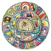 50 Hojas Pegatinas Originales de Animales Marco Retro Línea Boceto Simple Ilustración Infantil Impermeable Decoración Diario Pegatinas Guka